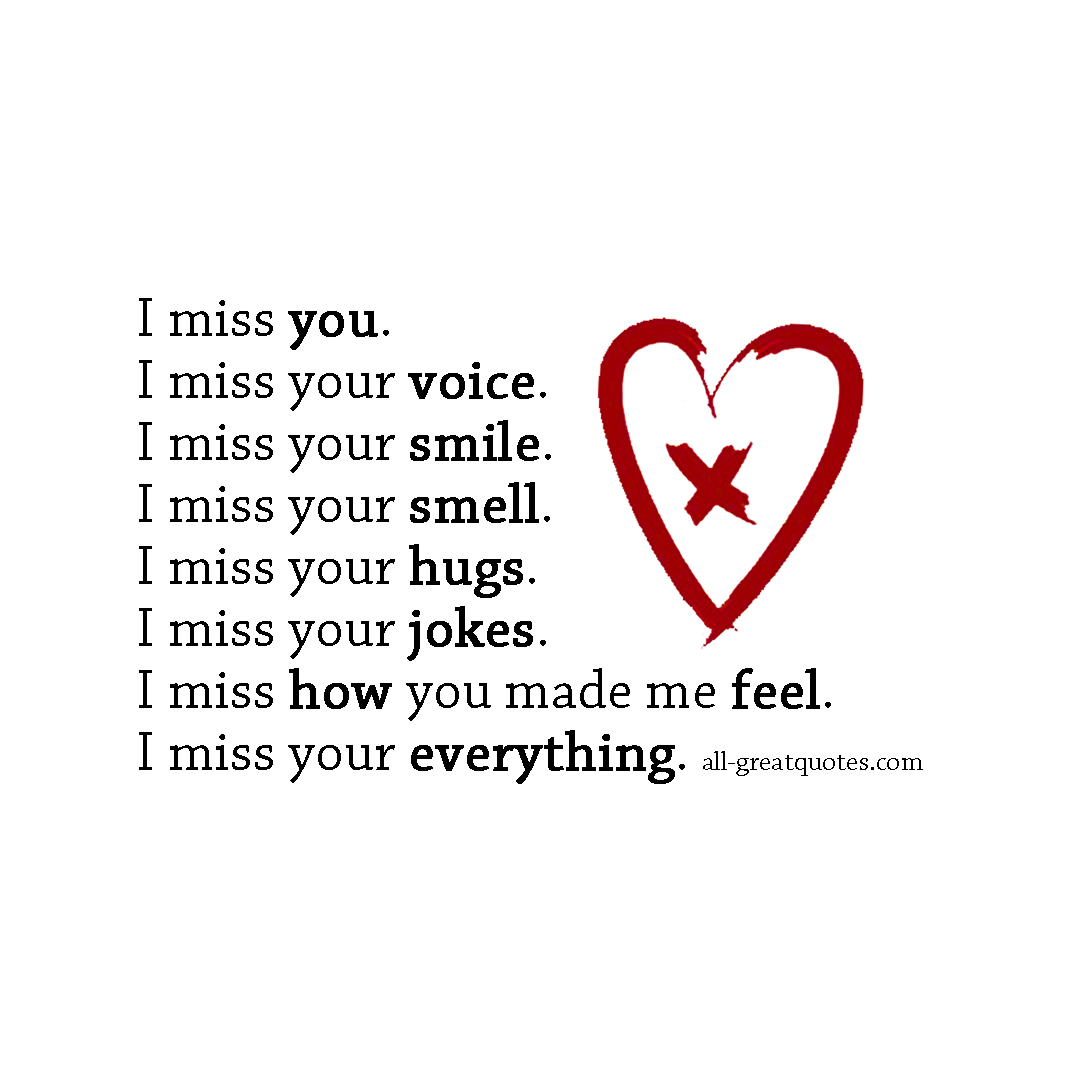 Grief quote picture saying I miss you. I miss your voice.