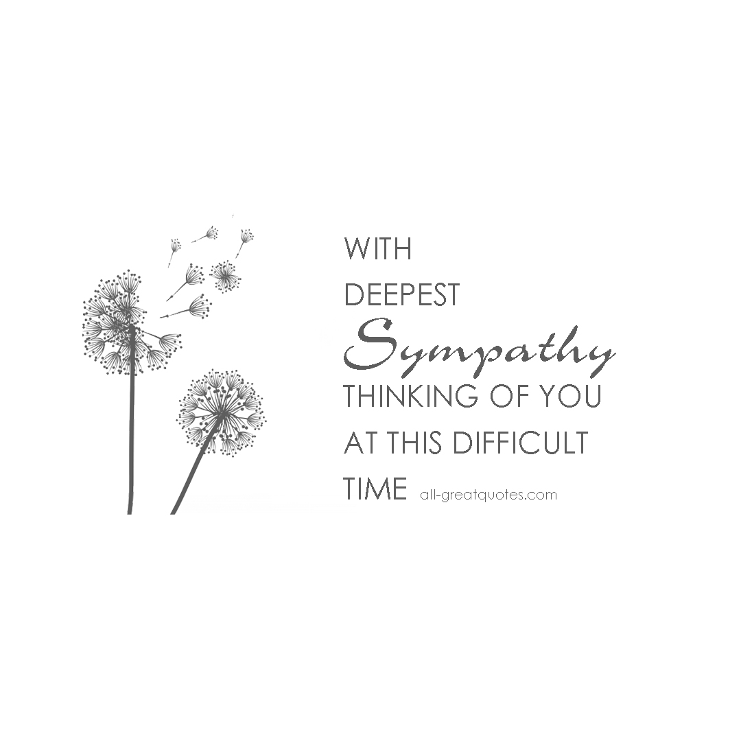 Sympathy quote card saying thinking of you at this difficult time.